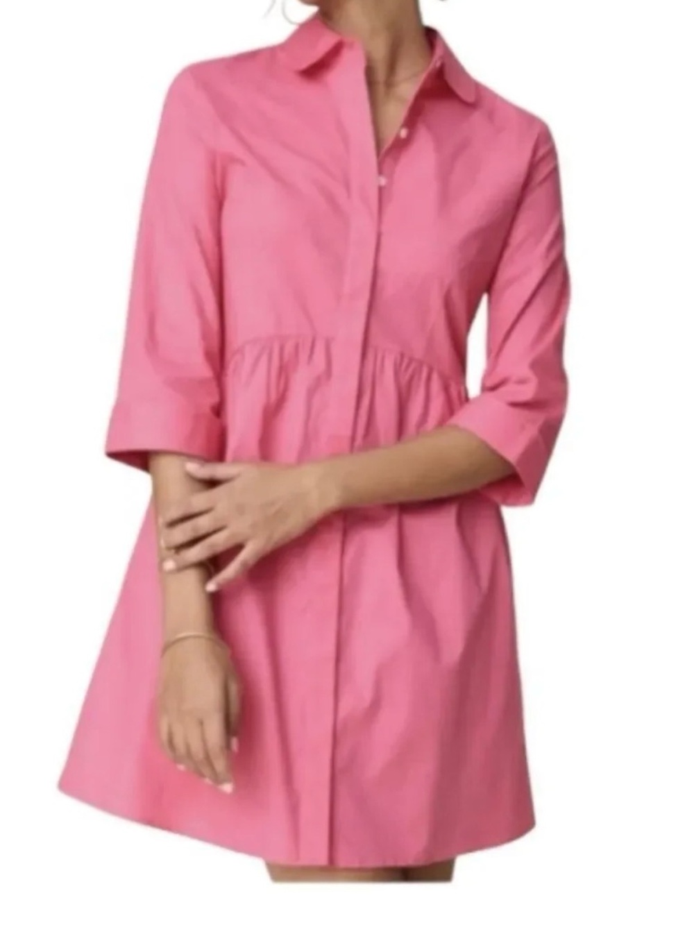 UNTUCKit For Her Demi Dress Collared Pink Cotton Size Medium